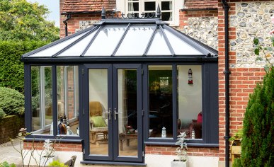 Elizabethan uPVC conservatory in Anthracite Grey
